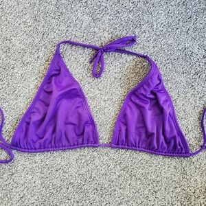 Vibrant Purple Triangle String Bikini Top Size D